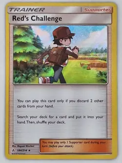 Red's Challenge 184/214 Pokemon - Holo Sun & Moon Unbroken Bonds MP - Image 1