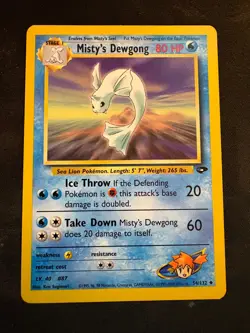 Pokemon Misty's Dewgong 54/132 Gym Challenge WOTC Vintage MP - Image 1