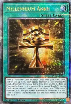 Yugioh! LP Millennium Ankh - INFO-EN053 - Quarter Century Secret Rare - 1st Edit - Image 1