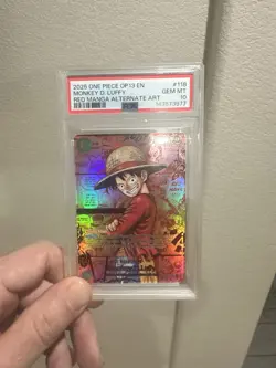 One Piece Carrying on His Will Monkey D. Luffy OP13-118 Red Manga Luffy PSA 10 - Image 3