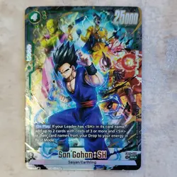 Bandai Son Gohan: SH SR Foil Battle Card FB07-058 25000HP Dragon Ball Super - Image 1
