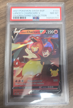 Lance's Charizard V SWSH133 Promo - Celebrations - Pokemon - PSA 8 NM/MINT card - Image 1