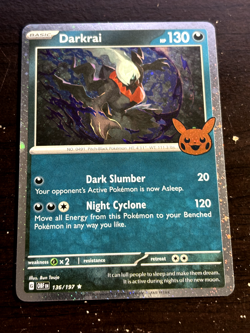 Pokemon Card Halloween Trick Or Trade 2024 Darkrai 136/197 Cosmos Holo Rare NM - Image 1