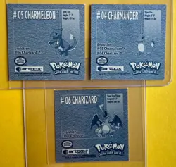 Charmander Charizard Evolution Pokemon 1999 SeR. 1 Nintendo stickers BONUS CARD! - Image 2