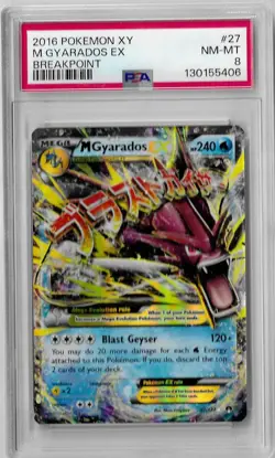 PSA 8 NM-MT M Gyarados EX 27/122 Breakpoint XY Mega Pokemon TCG Card - Image 1