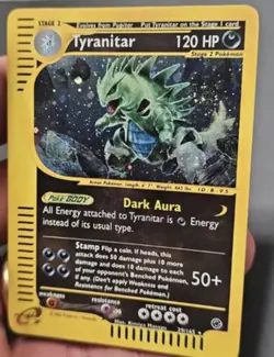 Pokemon Card-Tyranitar-29/165-Expedition- Holo-ENG-LP-Swirl - Image 3