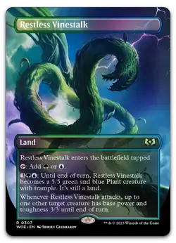 Restless Vinestalk (Borderless) #307 (Foil) (NM) Wilds of Eldraine WOE Magic MTG - Image 1