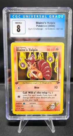Pokemon TCG Blaine's Vulpix 1st Edition Gym Challenge Card 66/132 VLP - Image 1