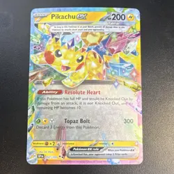 Pokemon TCG Pikachu ex 057/191 Sv08 Surging Sparks Double Rare Tera Holo - Image 1