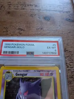 Gengar Holo PSA 6 EX-MT Fossil Unlimited #5 Rare Pokemon TCG 1999 - Image 2