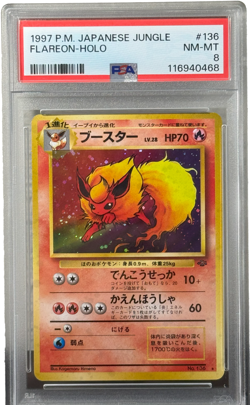FLAREON-HOLO PSA 8 1997 POKEMON JPN JUNGLE #136 - Image 1
