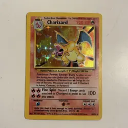 Pokemon TCG 1999 Base Set | Charizard 4/102 Unlimited MODERATELY PLAYED See Pics - Image 1
