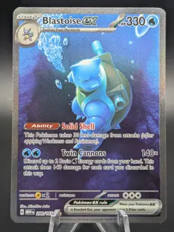 Pokemon 151 Blastoise ex 200/165 Special Illustration Rare Full Art Holo LP - Image 1