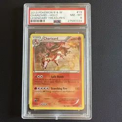 2013 Pokemon B&W Charizard-holo Legendary Treasures #19 PSA 8 - Image 1