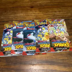 POKEMON SCARLET & VIOLET LOT (5) BOOSTER PACKS SURGING SPARKS - Image 1