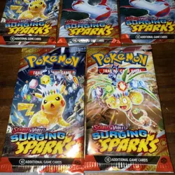 POKEMON SCARLET & VIOLET LOT (5) BOOSTER PACKS SURGING SPARKS - Image 3