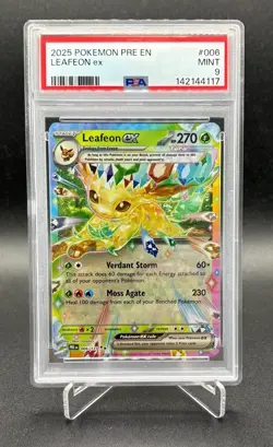 Pokemon Leafeon ex 006/131 - Double Rare SV Prismatic Evolutions - PSA 9 MINT - Image 1