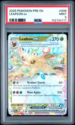 Pokemon Leafeon ex 006/131 - Double Rare SV Prismatic Evolutions - PSA 9 MINT - Image 3