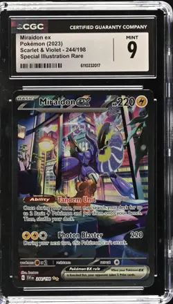 Miraidon EX #244/198 Pokemon Special Illustration Rare Scarlet & Violet CGC 9 - Image 1