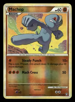 Pokemon Machop Common Triumphant 67/102 LP Reverse Holo - Image 1