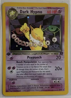 2000 Pokemon TCG Team Rocket 1st Edition Rare Dark Hypno Holo 9/82 Near Mint - Image 1