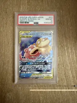 2019 Pokemon SM Miracle Twin Slowpoke Psyduck GX #011/094 PSA 10 GEM MINT - Image 1