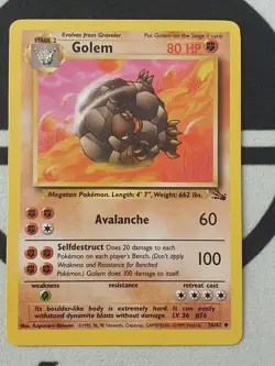 Pokemon Karte Geowaz 36/62 Fossil Set Pokemon Original TCG 1999 Vintage Golem - Image 2