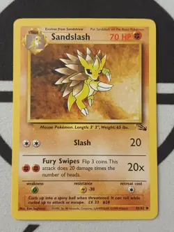Pokemon Karte Sandamer 41/62 Fossil Set Pokemon Original TCG 1999 Vintage - Image 2