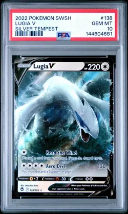 2022 POKEMON SWORD & SHIELD SILVER TEMPEST #138 LUGIA V PSA 10 - Image 1