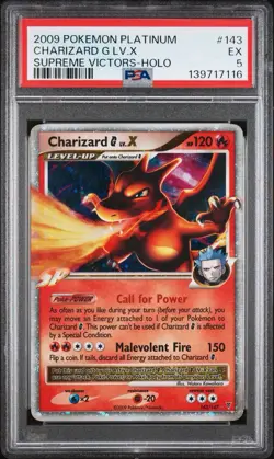 2009 Pokemon Charizard G Lv.X Supreme Victors Holo Ultra Rare #143/147 (PSA 5) - Image 1