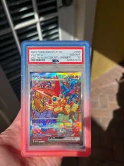 2022-23 POKEMON PROMOS #058/SV-P VICTINI EX PSA 10 Thai TH Sealed Battle Winner - Image 1