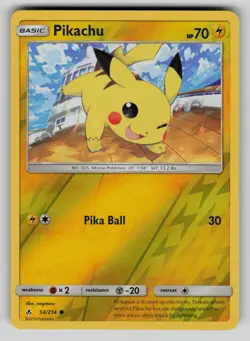 Pikachu 54/214 Common Unbroken Bonds Pokemon Reverse Holo NM - Image 1