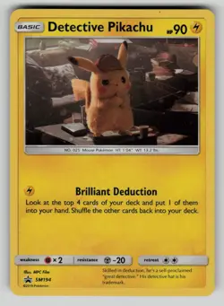 Detective Pikachu - SM194 SM194 Holo Promo Sun & Moon Promo Pokemon NM - Image 1