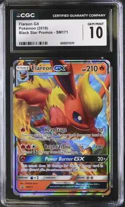CGC 10 Flareon GX SM171 Holo Black Star Promo Pokemon Card - Image 1