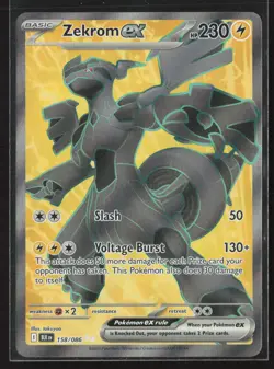 Zekrom ex Ultra Rare SV: Black Bolt 158/086 NM Pokemon Card - Image 1