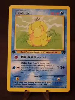 Pokemon Card TCG ( Psyduck ) 65/82 1st edition team rocket VLP-NM - Image 1