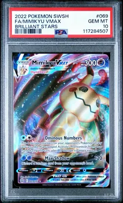 GEM MINT FULL ART Mimikyu VMAX! PSA 10! 2022 Pokemon TCG Brilliant Stars #69/172 - Image 1
