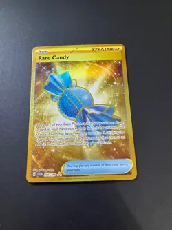 Rare Candy 256/198 Scarlet Violet Base Pokemon Trading Golden Hyper Rare TCG - Image 1