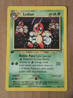 Pokemon Ledian 39/111 Neo Genesis 1st Edition LP See Pictures - Image 1
