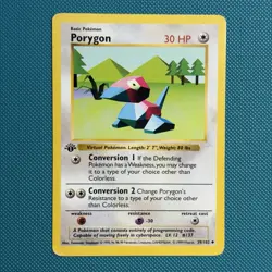 Pokemon Vintage First Edition Porygon 039/102 Base Set (Shadowless) Wotc 1999 - Image 1