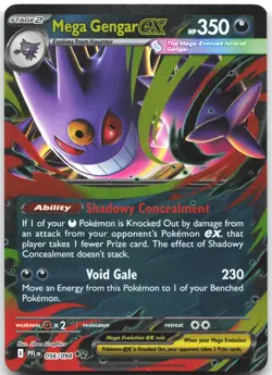 Mega Gengar ex 056/094 Double Rare Phantasmal Flames Pokemon Near Mint - Image 1