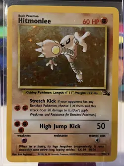 Pokemon TCG Hitmonlee Fossil 7 Holo Unlimited Holo Rare MP - Image 1