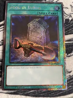 Yu-Gi-Oh! Foolish Burial RA02-EN049 1st Edition, platinum secret rare - Image 1