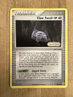 Claw Fossil 78/92 Trainer Reverse Holo Stamp EX Legend Maker Pokemon Card NM - Image 1