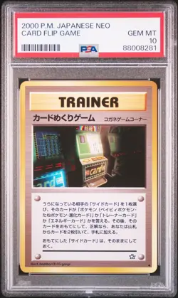 2000 POKEMON JAPANESE NEO CARD FLIP GAME PSA 10 - Image 1