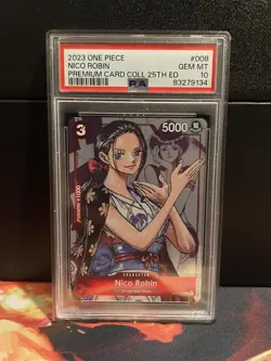 PSA 10 Nico Robin One Piece Premium Card Collection 25th Anniversary 008 English - Image 1