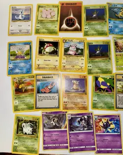 Pokemon Card Lot + Pikachu Gold Metal Card Bundle Vintage + Modern Mixed - Image 4