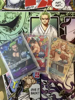 One Piece Treasure Chest Vol.1 Promo Cards Zoro Luffy Nami Asia Stamp - Image 1