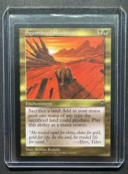 Rare Squandered Resources MTG Card NM Condition Visions Near Mint Black Green - Image 1