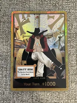 DON!! Card Dracule Mihawk Gold One Piece OP14 The Azure Sea's Seven NM - Image 1